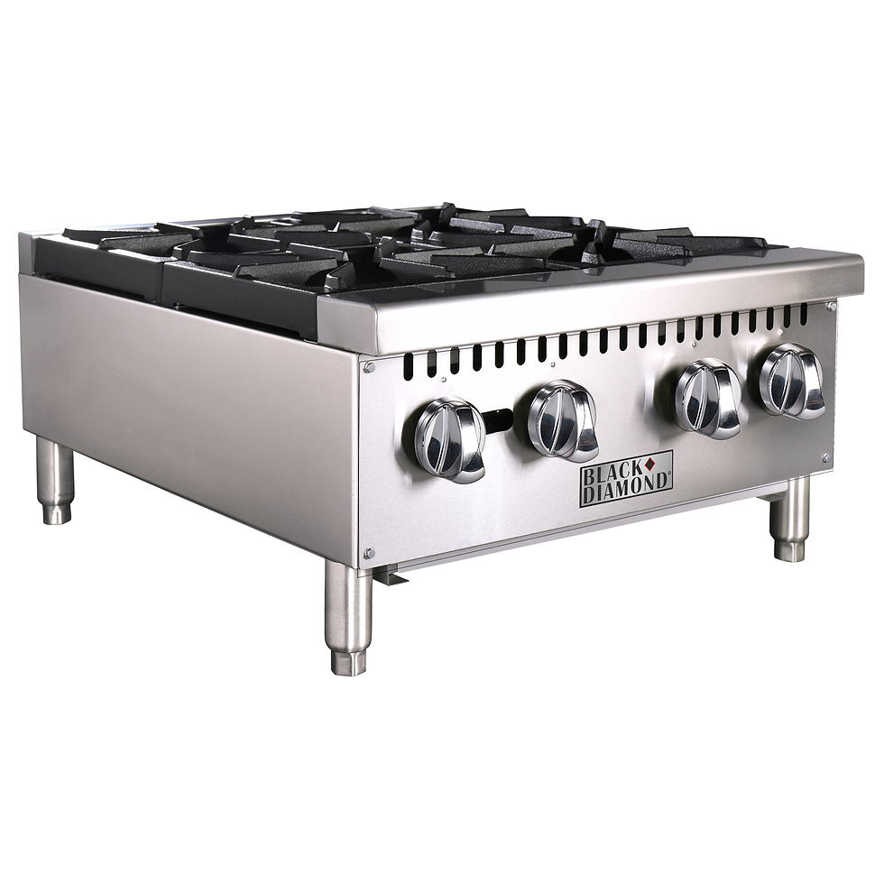Black Diamond 24" Gas Hot Plate, 4 Burners, in Stainless Steel