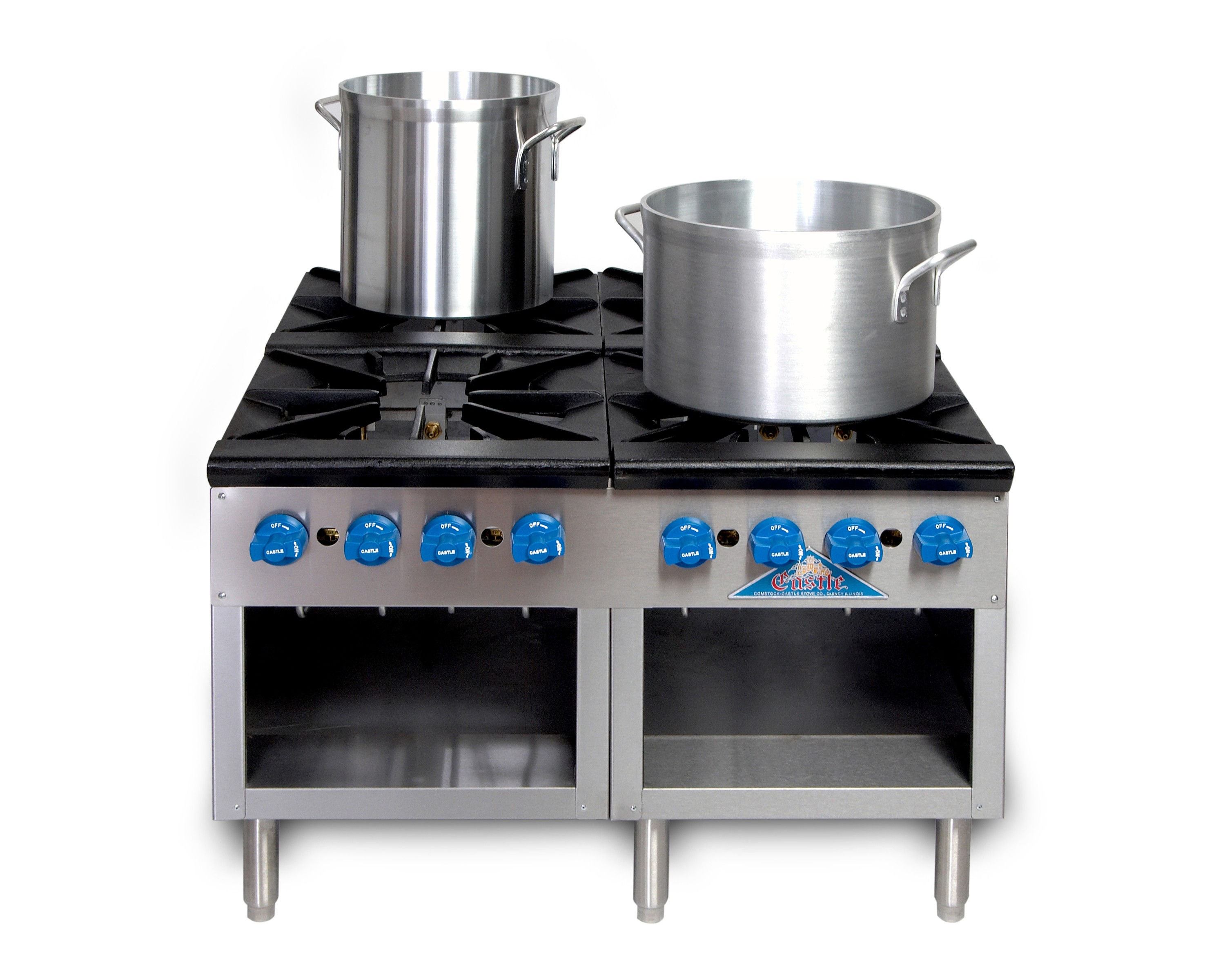 Stock Pot Range, Castle Branded Import, Gas, 36" wide x 42" deep
