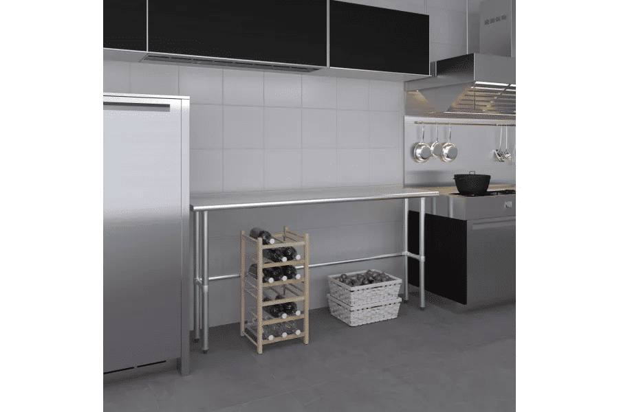 Thumbnail: AmGood Open Base Stainless Steel Work Table 14x72 in.