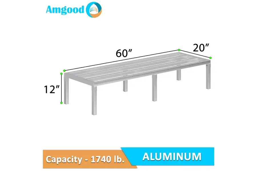 AmGood Supply Aluminium Dunnage Rack 1740 Lbs Capacity 20x60x12 In