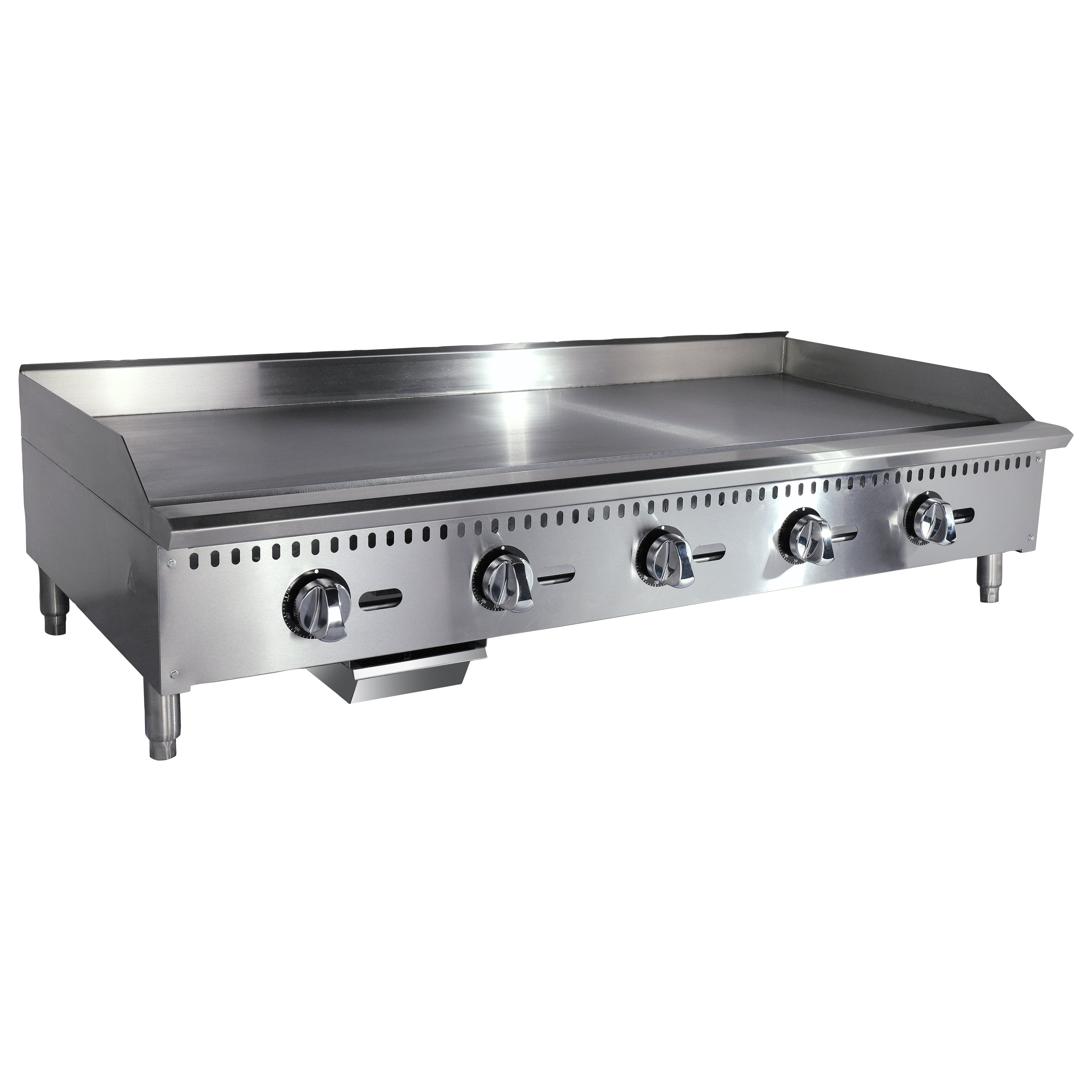 Black Diamond 60" Heavy Duty Thermostatic Gas Griddle, 5 Burner, in Stainless Steel
