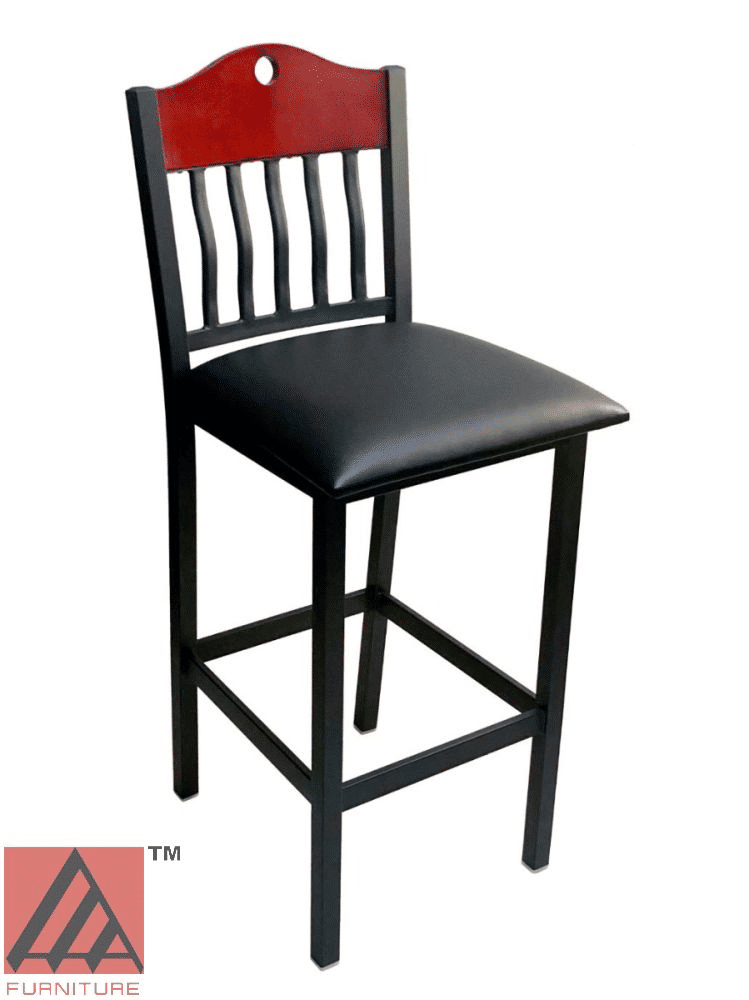 #320BS/ Brown Wood with Vertical Slats Bar Stool