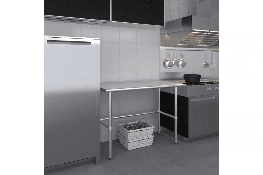 Thumbnail: AmGood Open Base Stainless Steel Work Table 24 in. x 48 in.