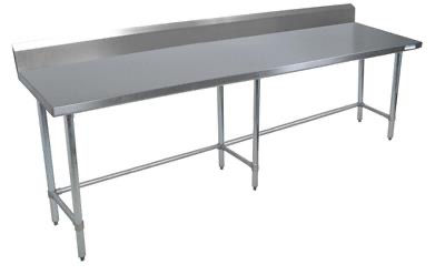 18 Gauge Stainless Work Table Open Base 5" Riser 84"Lx24"W
