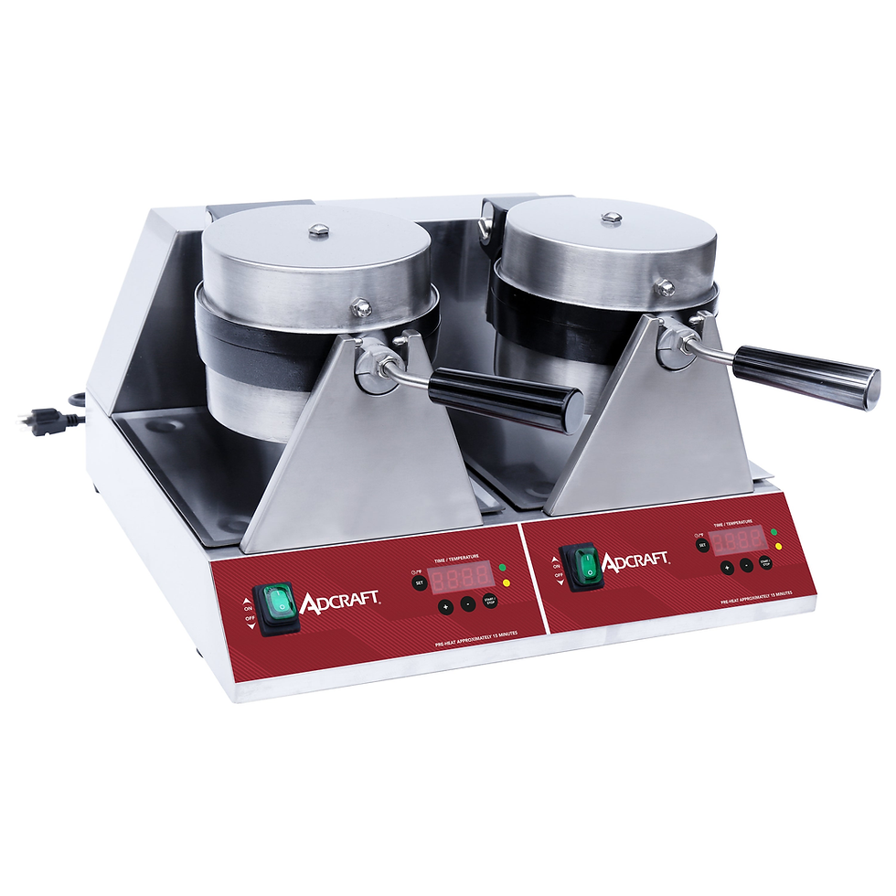 Thumbnail: Adcraft Double Belgian Waffle Maker, 7", in Stainless Steel
