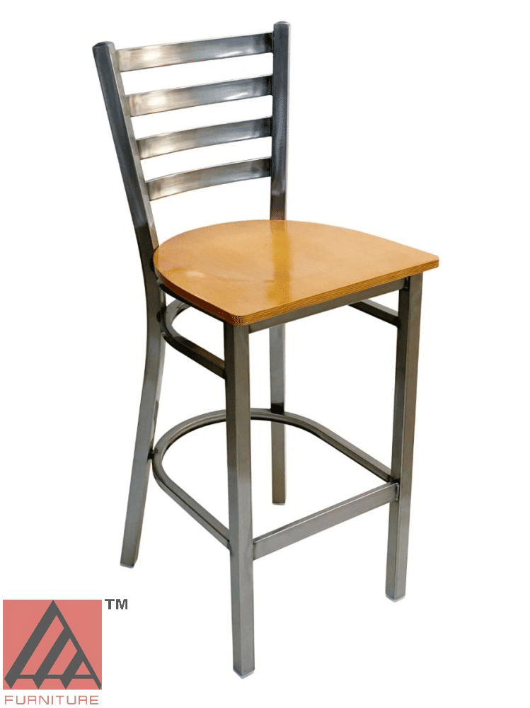Thumbnail: #316BS/CC Metal Ladder Back Bar Stool Clear Coat