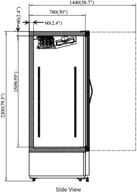 Thumbnail: Valpro VP1R-23M Single Swing Full Glass Door Merchandiser Refrigerator
