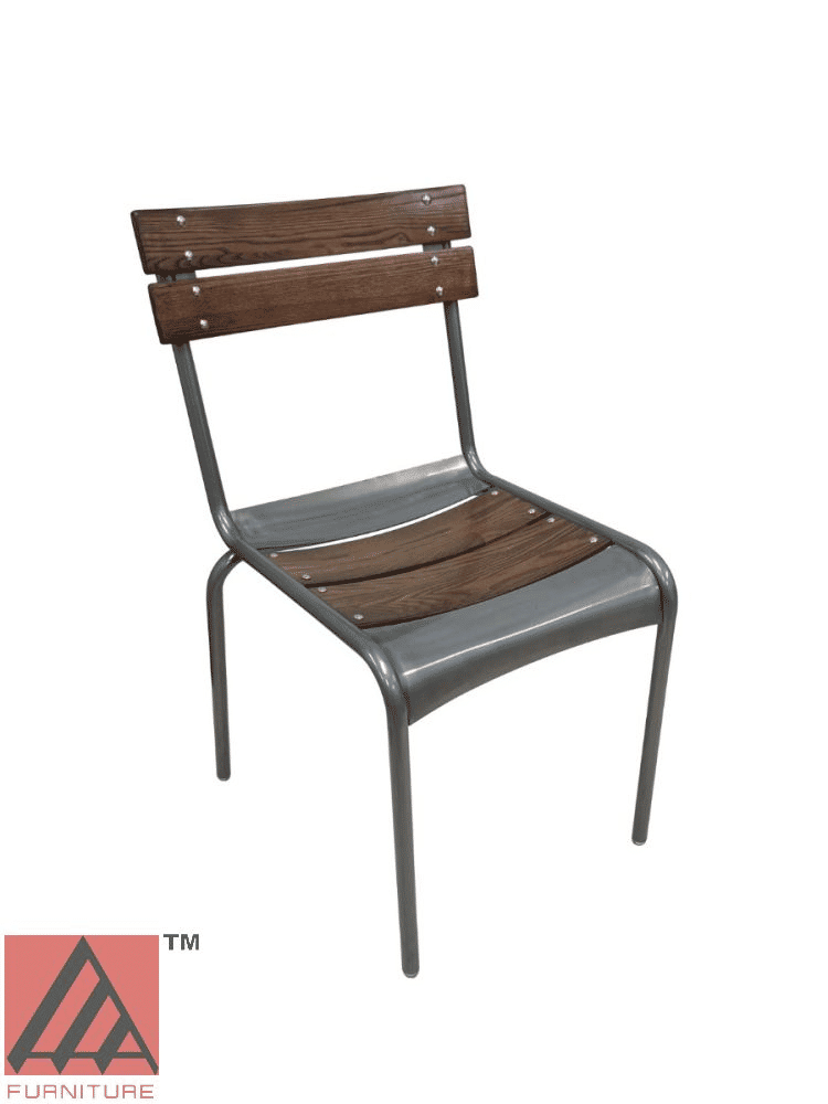 #329 Epic Chair Metal Frame Walnut Back