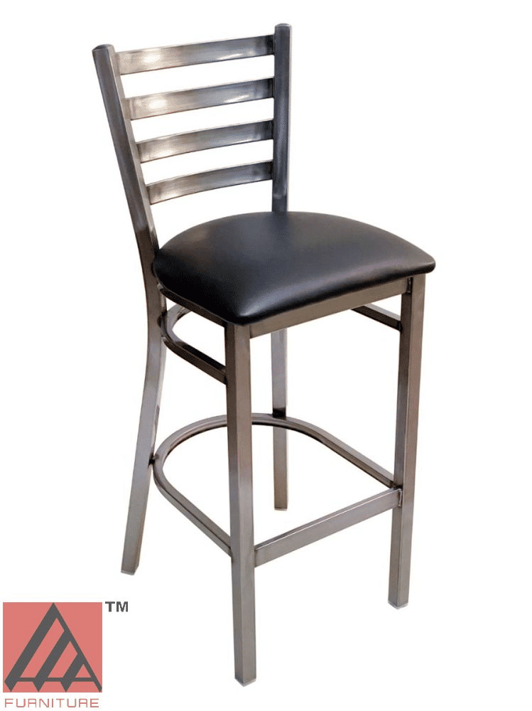 #316BS/CC Metal Ladder Back Bar Stool Clear Coat