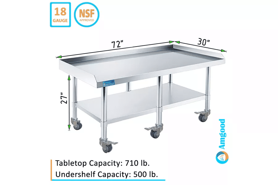 Thumbnail: 30" x 72" Stainless Steel Equipment Stands with Wheels