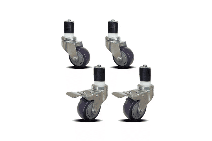 AmGood Supply 3-Inch Stainless Steel Work Table Casters Set of 4