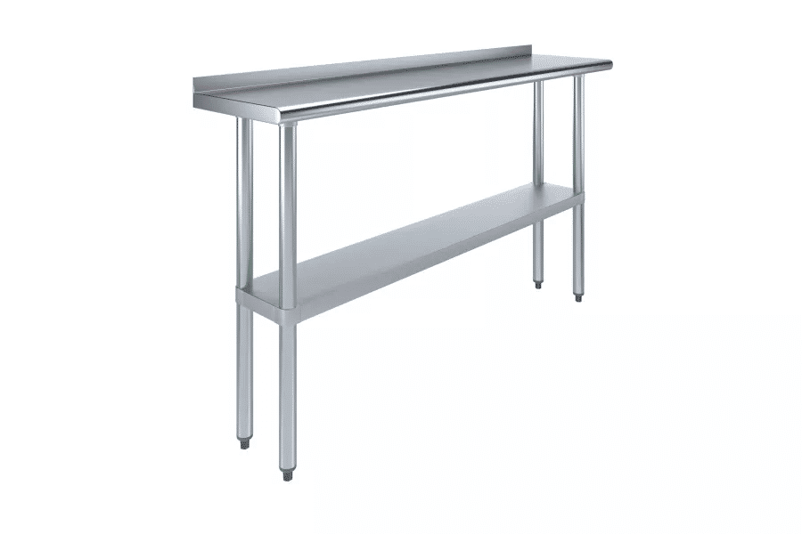 AmGood Stainless Steel Work Table 14x60 With 1.5in Backsplash