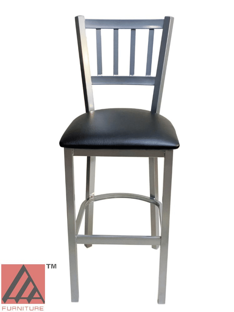 Thumbnail: #309BS/SLVR Vertical Back Bar Stool Silver