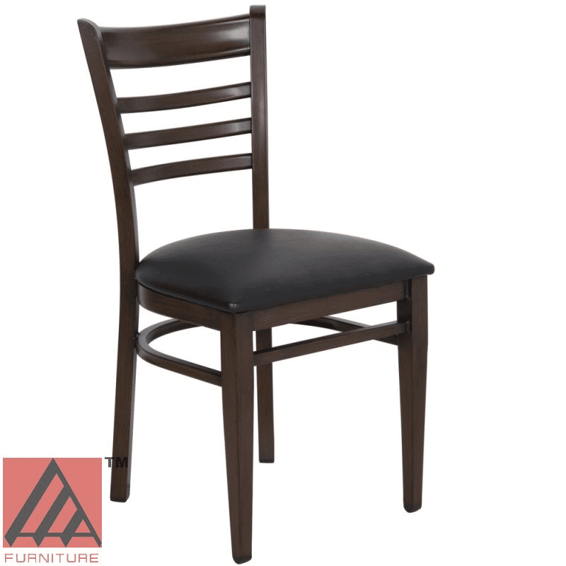 #311/WN Metal Ladder Back Chair Walnut
