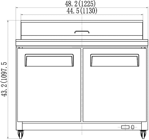 Thumbnail: Valpro VP48S-HC 48-inch Sandwich Salad Food Prep Table Refrigerator