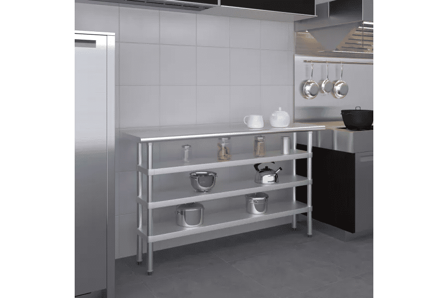 Thumbnail: AmGood 14x60 in. Stainless Steel Work Table 3 Shelves