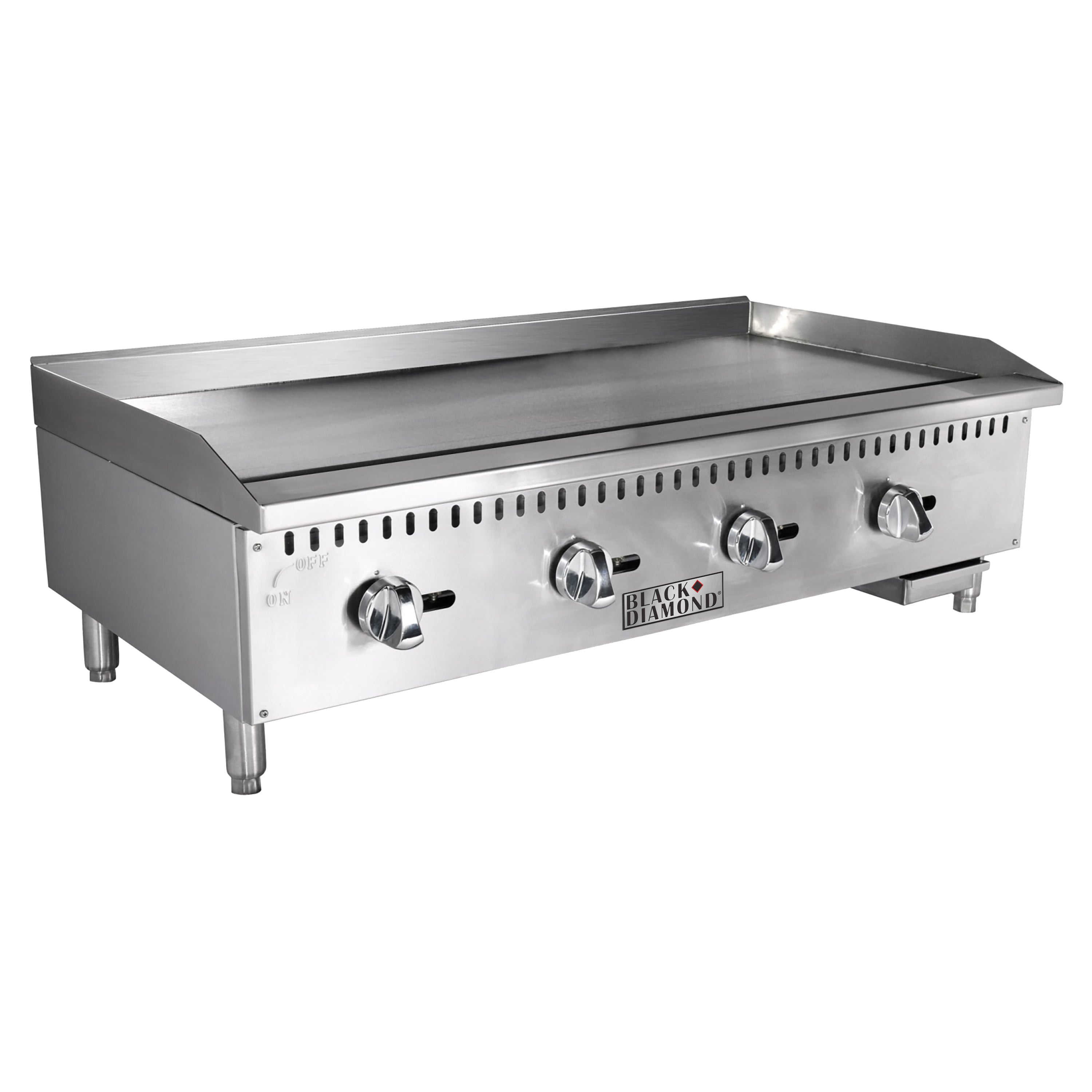 Black Diamond 48" Standard Series Gas Griddle, 4 Burners, in Stainless Steel