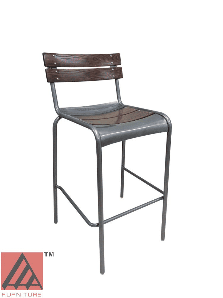 #329BS Epic Bar Stool With Metal Frame And Walnut Back