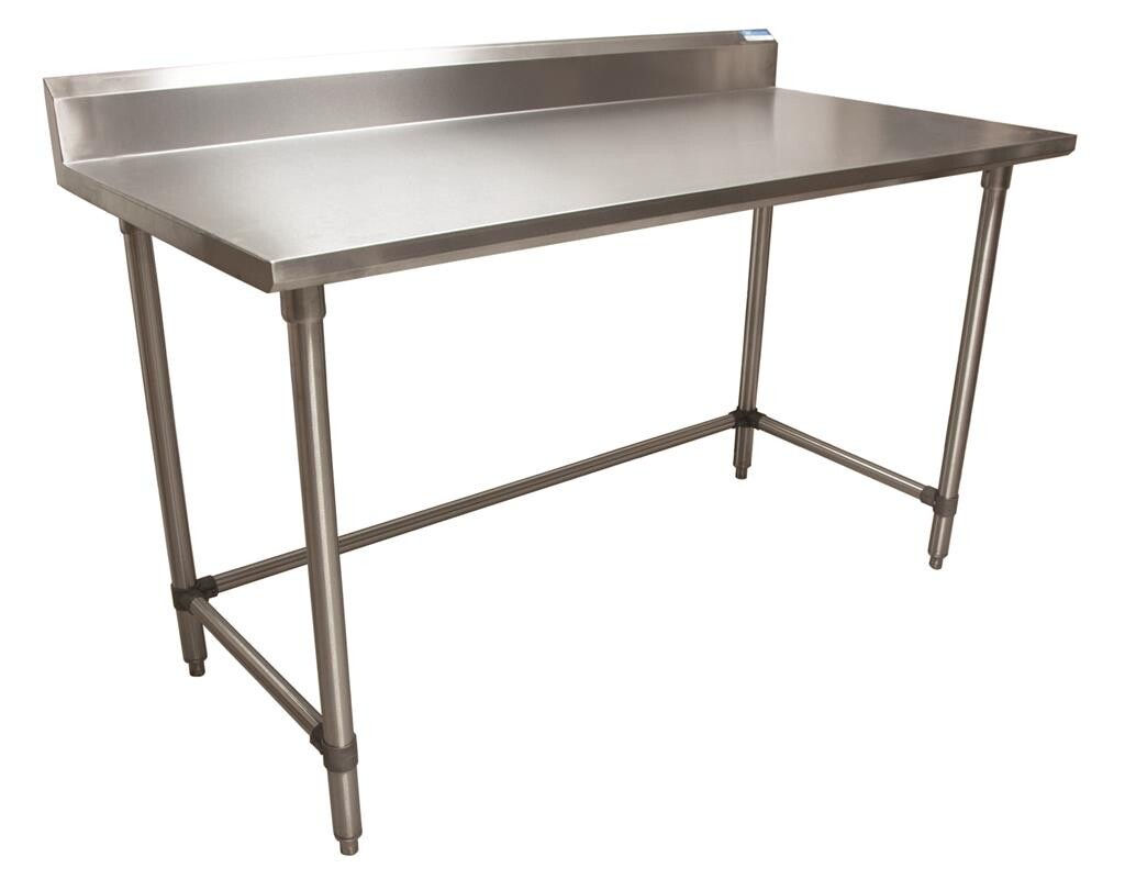 18 Gauge Stainless Work Table Open Base 5" Riser 60"Lx24"W
