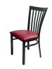 Thumbnail: #327/BLK Vertical Slats Metal Chair in Black