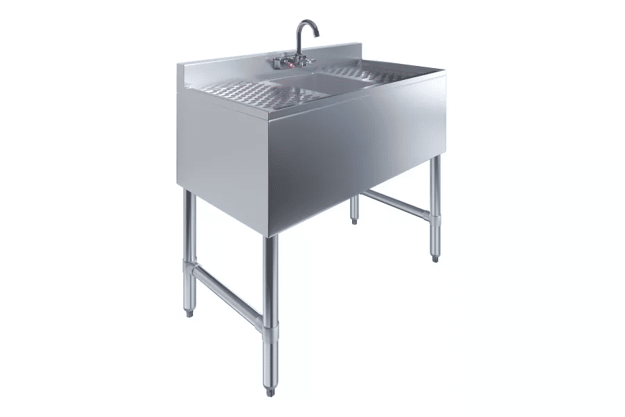 AmGood 36 in. x 19 in. One Compartment Underbar Sink With Faucet