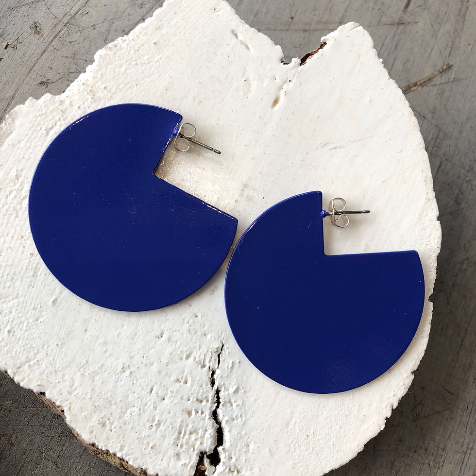 Blue Disc Earrings