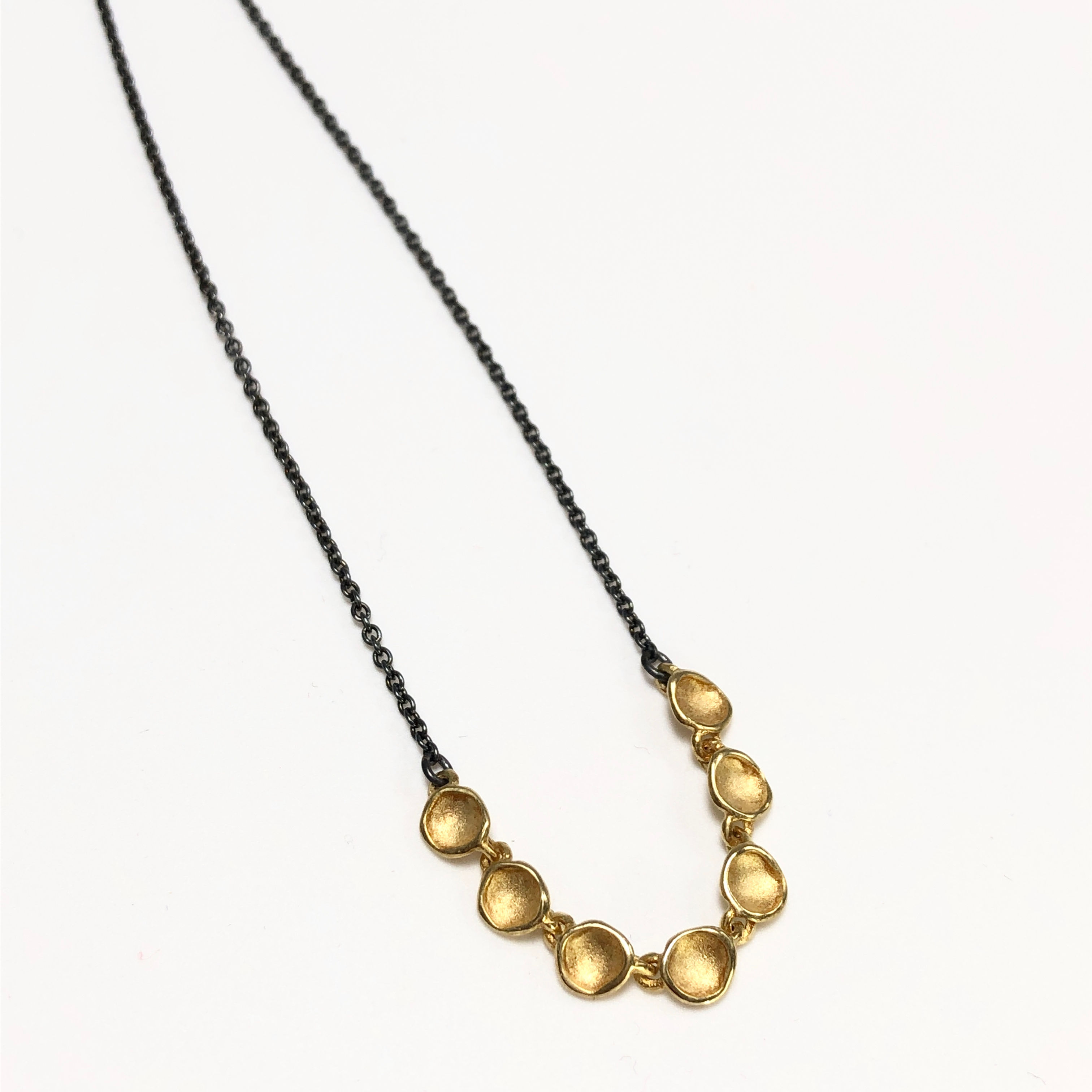 18K Gold and Sterling Silver Pod Necklace