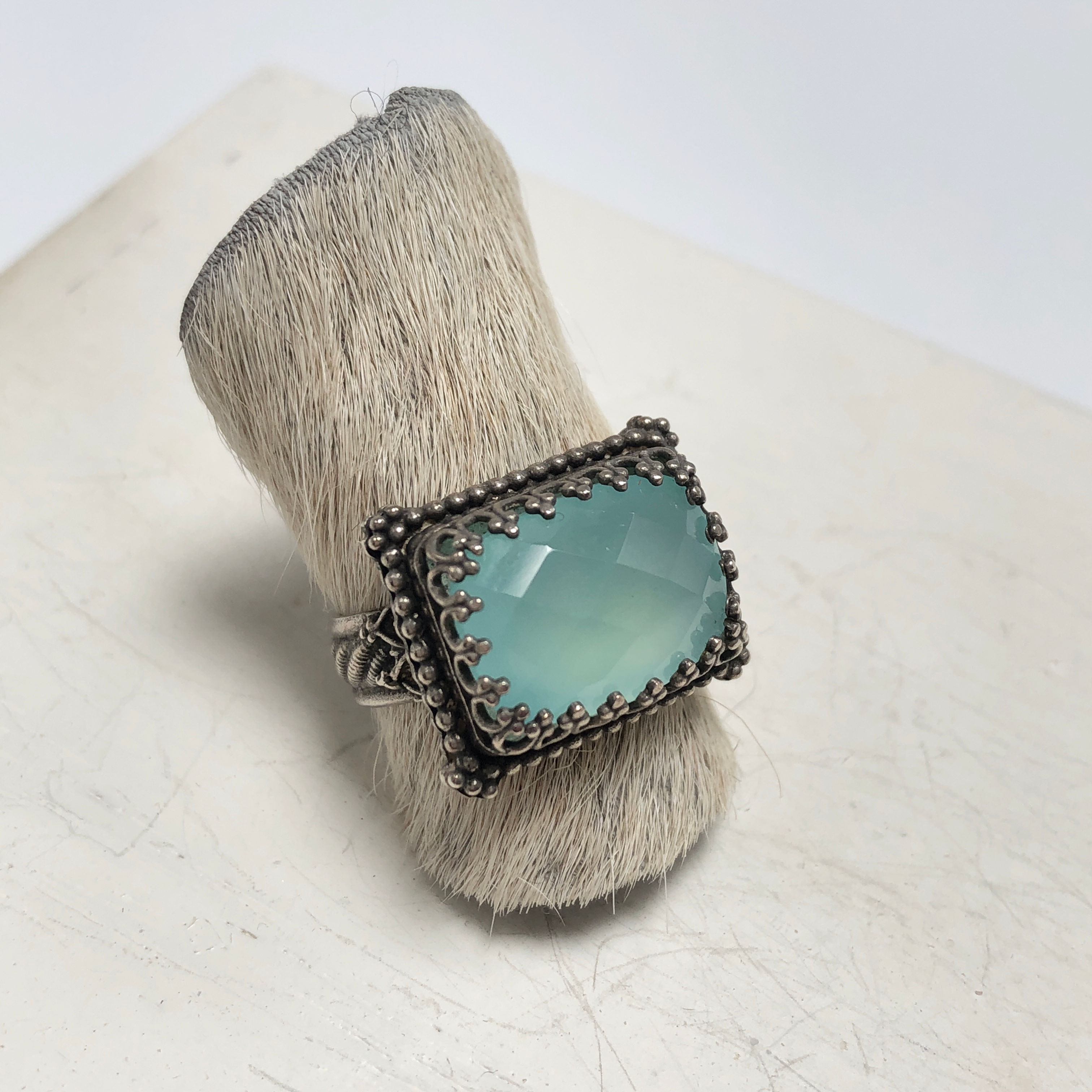 Aqua Chalcedony Ring