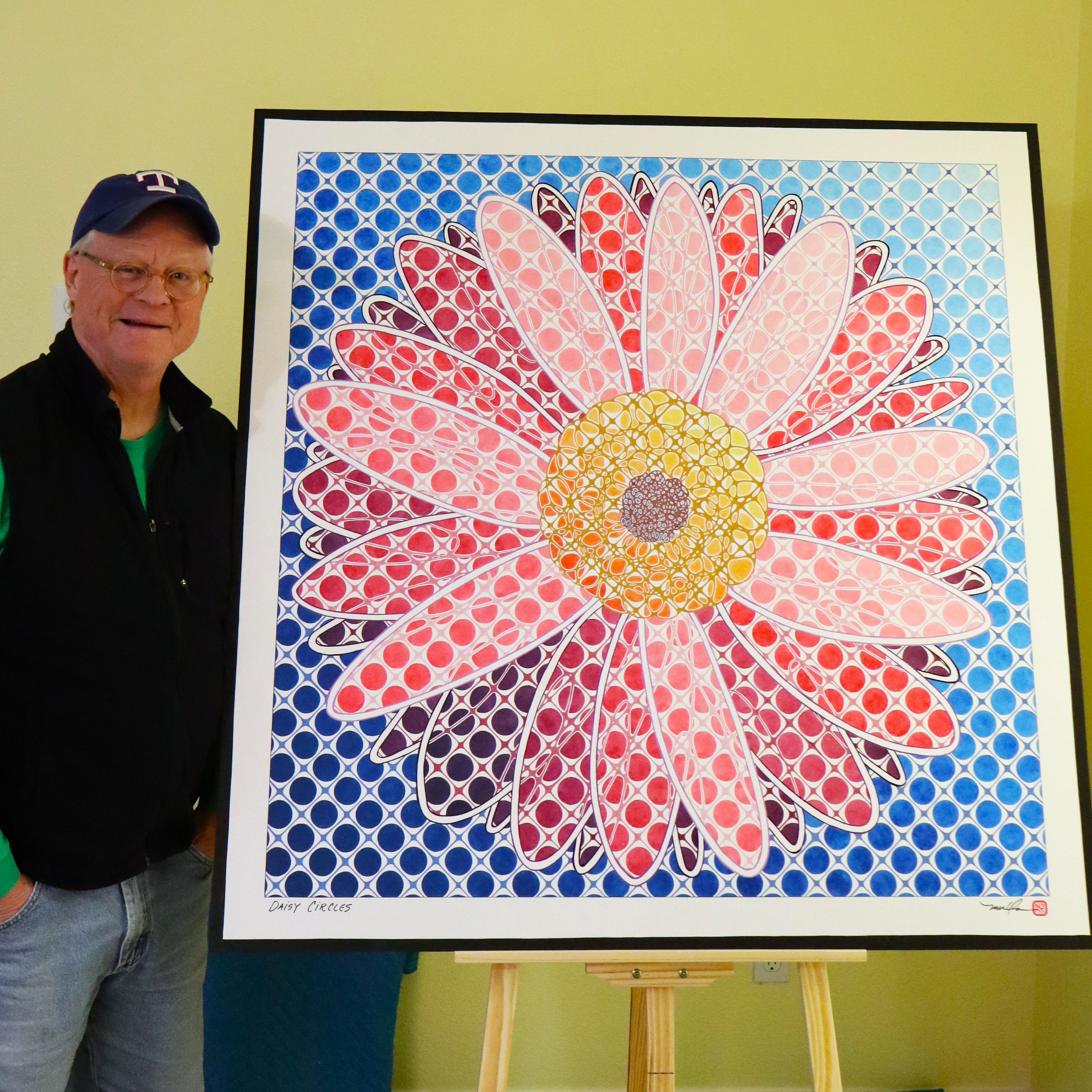 "Daisy Circles" LARGE Original Painting