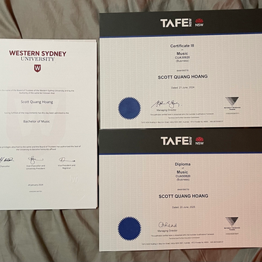 I graduated Diploma of Music (Business) at TAFE NSW!