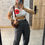 Thumbnail: Mid-Rise Contrast Suit Pants