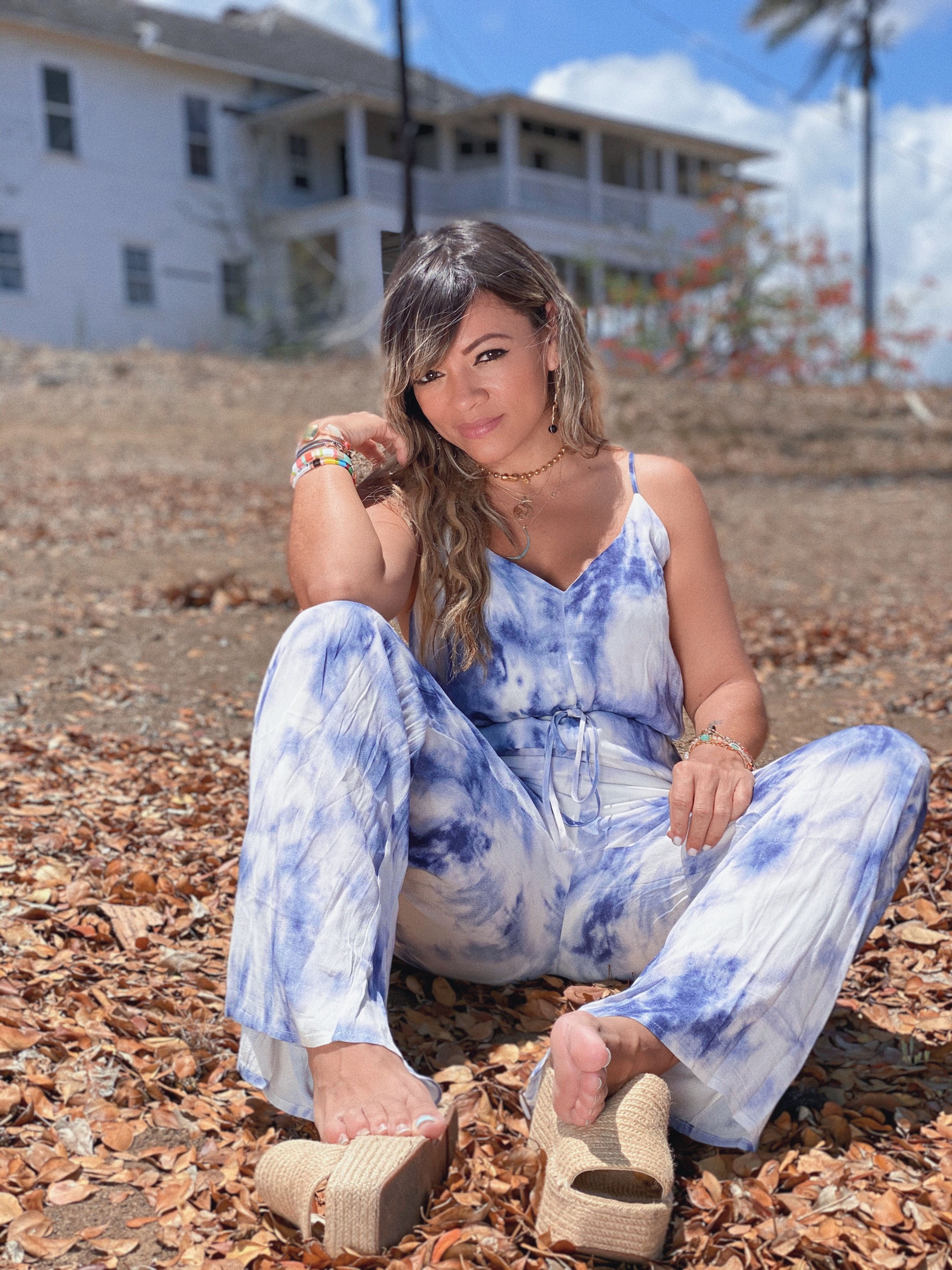 Blue Tie Dye Jumpsuit