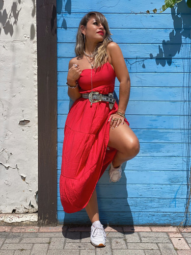 knee length dresses for ladies Jaase Forget Me Not Jean Maxi Dress – Whiskey and Wildflowers main image 1