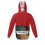 Miniature : HUMANITY white&red Unisex Fleece-Lined Quarter Zip Pocket Hoodie