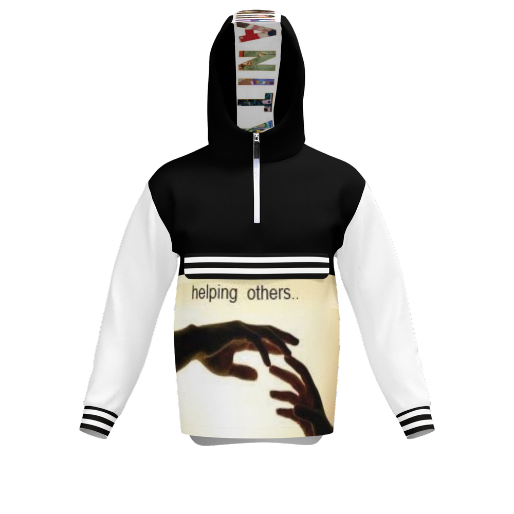 HUMANITY black Fleece-Lined Quarter Zip Pocket Hoodie