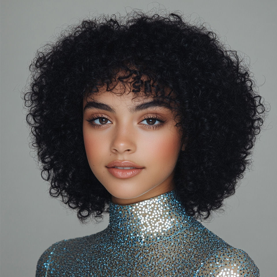 Perruques courtes et élégantes 100 % prêtes à porter aux cheveux bouclés