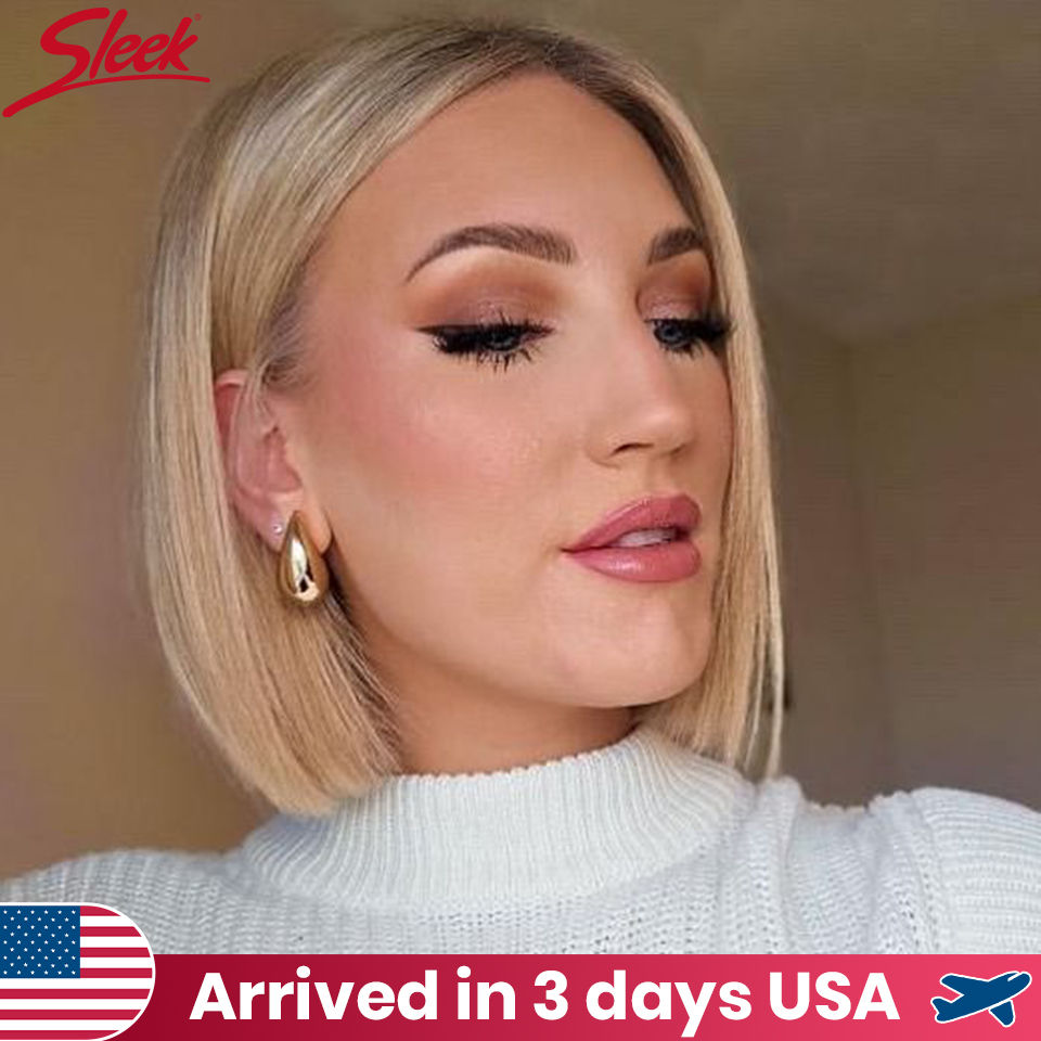 Perruques en cheveux humains bruns et blonds lisses