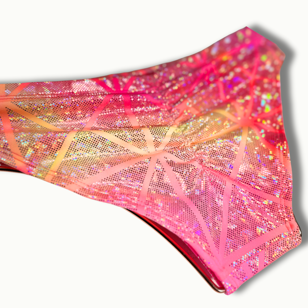 Coordinado Metalizado Halter Tie Dye