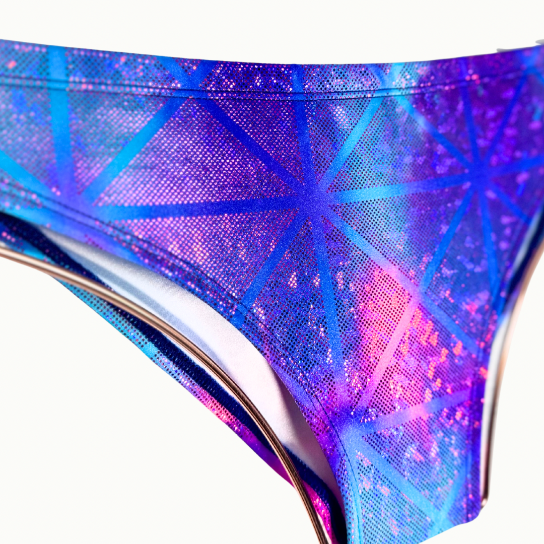 Coordinado Metalizado Halter Tie Dye