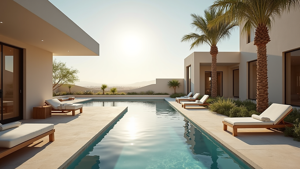 Eye-level view of a luxury villa in Dubai