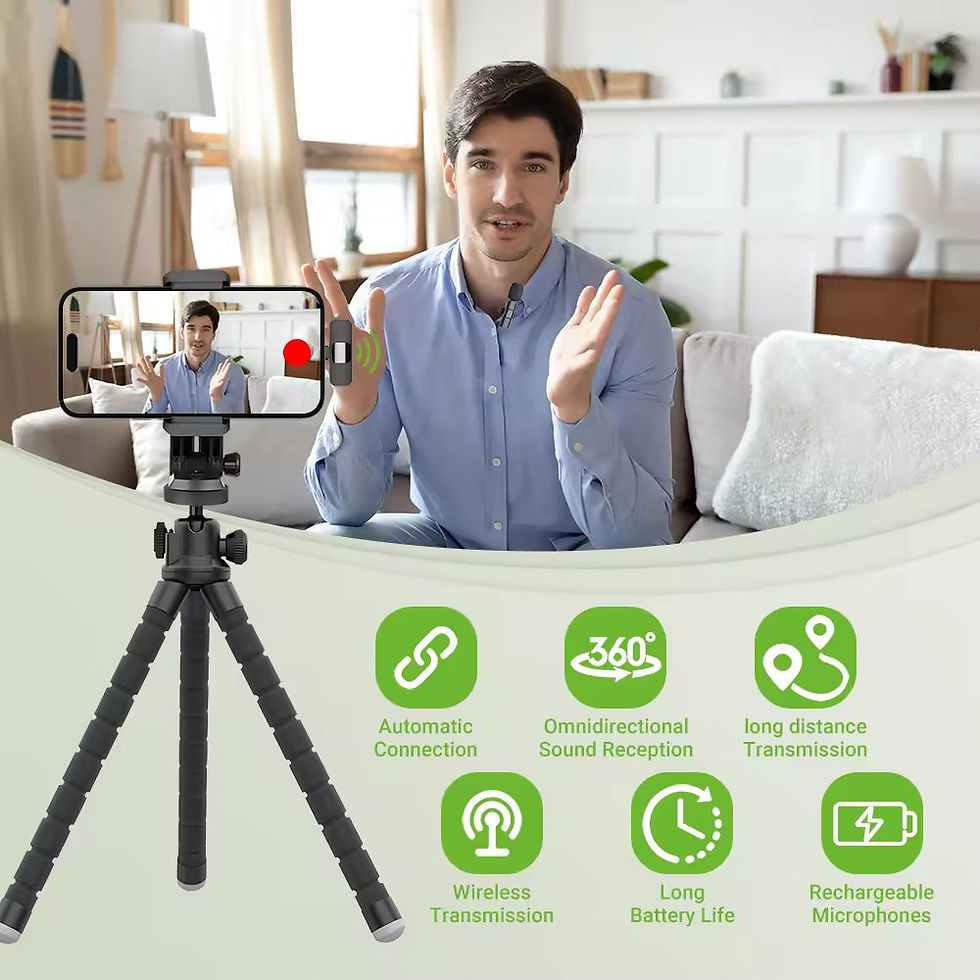 Thumbnail: Wireless Stereo Lavalier Mini Lapel Smart Phone Microphone For Video Audio