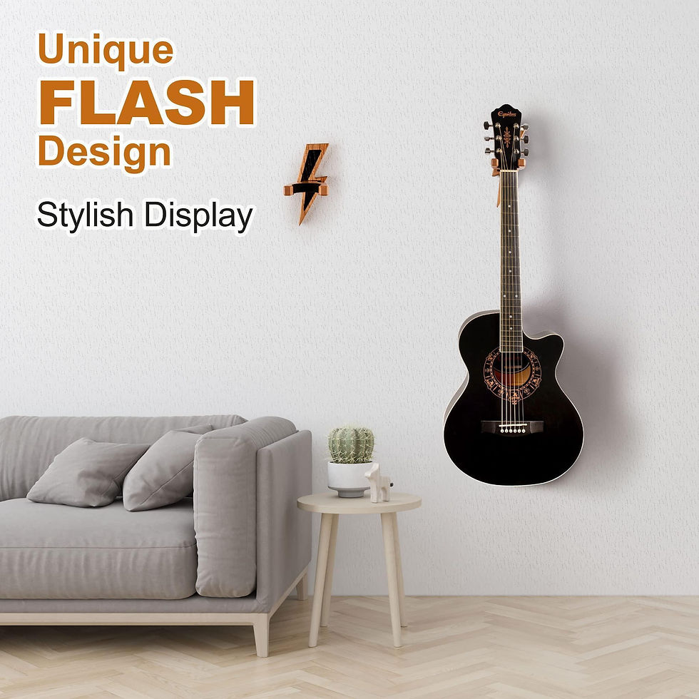 Thumbnail: Guitar Holder Wall Mount Ash Wood Guitar Hanger Hook Stand Rack Hardwood Beige