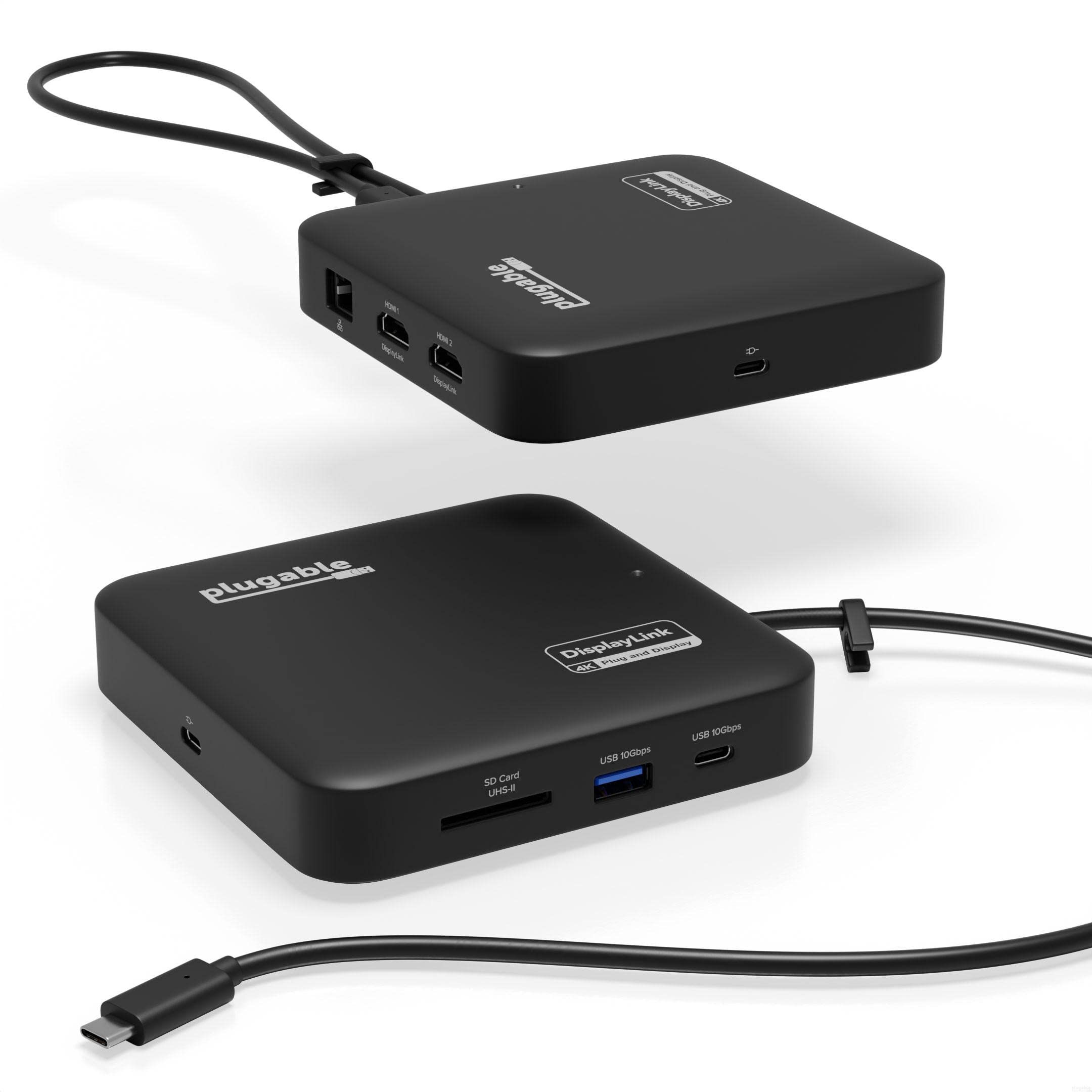 Plugable 7-in-1 USB C Docking Station Dual Monitor - Dual HDMI Dock is Compatibl