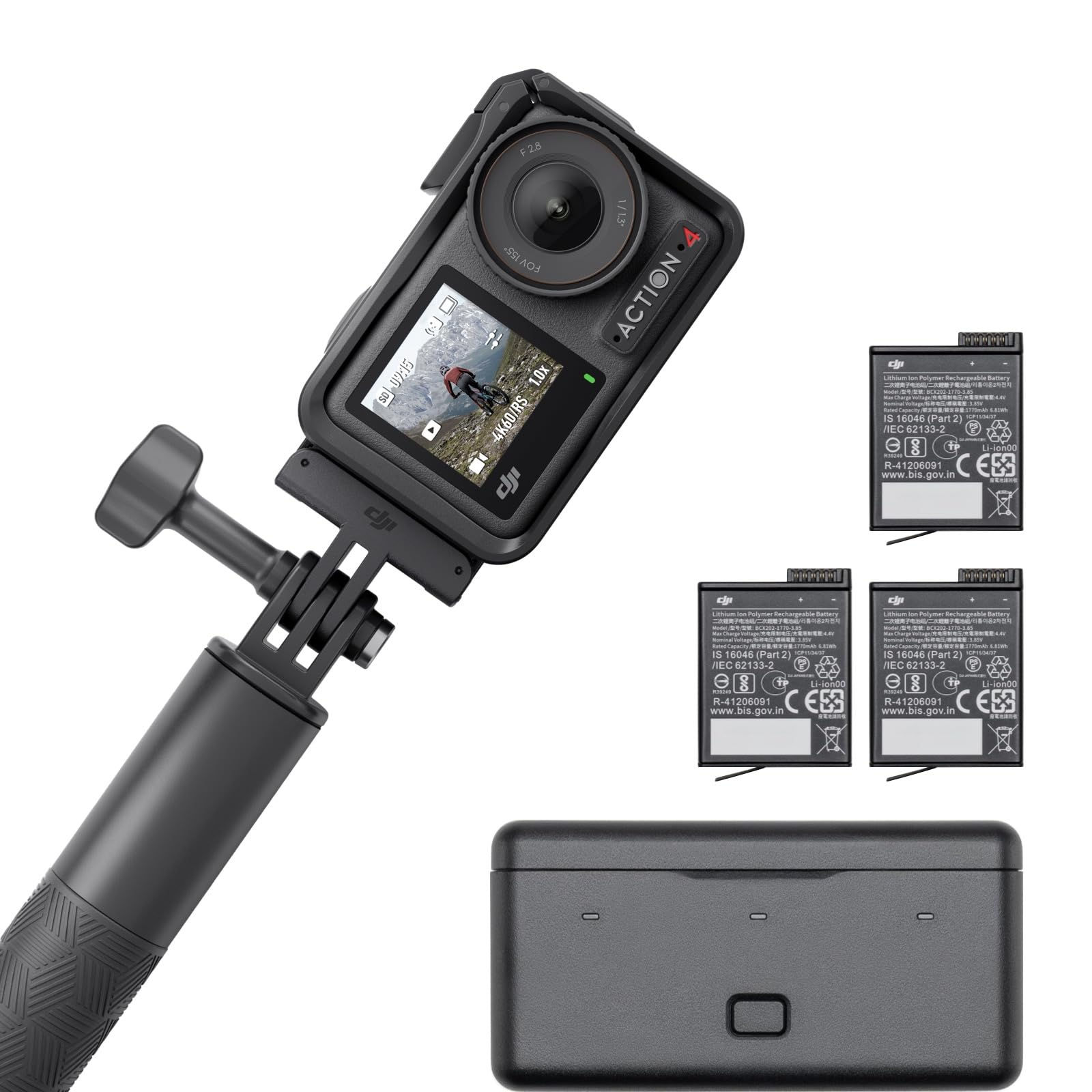 DJI Osmo Action 4 Adventure Combo 4K/120fps Waterproof Action Camera with a 1/1.