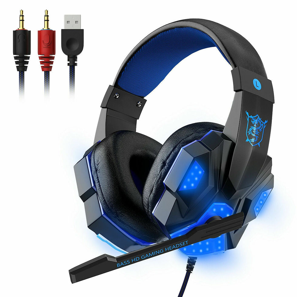 Thumbnail: 3.5mm Gaming Headset Mic LED Headphones Stereo Bass Surround For PC PS4 Xbox One