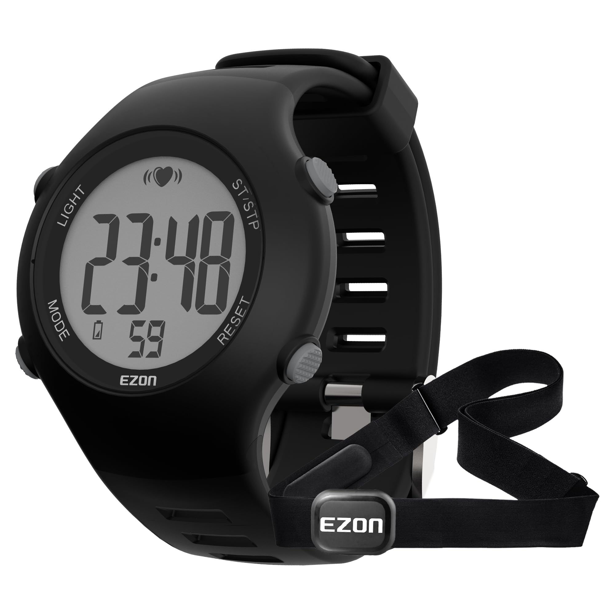 EZON Heart Rate Monitor Chest Strap and Digital Watch T0375ATM Waterproof Fitnes