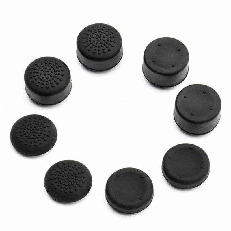 Thumbnail: 8Pcs Black Silicone Thumb Stick Grip Cover Caps For PS4 & Xbox One Controller US