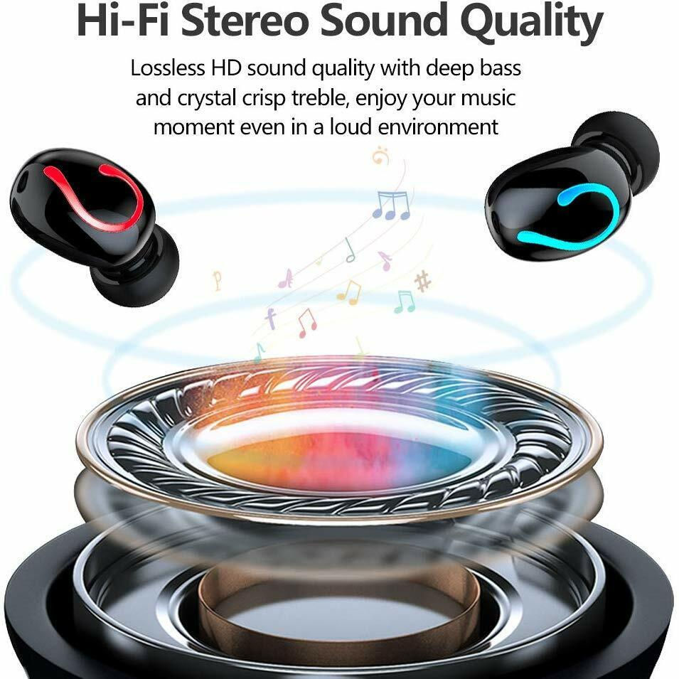 Thumbnail: Bluetooth 5.1 Headset TWS Wireless Earphones Mini Earbuds Stereo Headphones IPX7