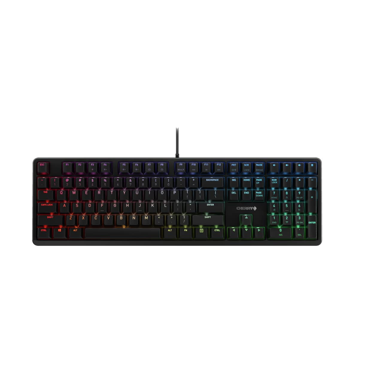 Cherry MX RGB Mechanical Keyboard with MX Red Silent Gold-Crosspoint Key switche