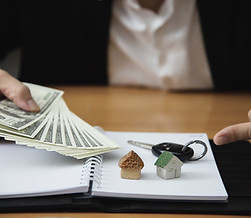 business-man-show-money-bank-note-make-financial-plan-invite-people-sell-buy-house-car-mon
